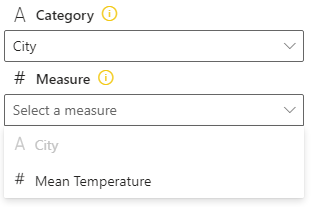 Мера Mean Temperature назначается заполнителю Measure