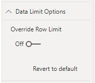 Меню Data Limit Options на панели форматирования. Меню Data Limit Options