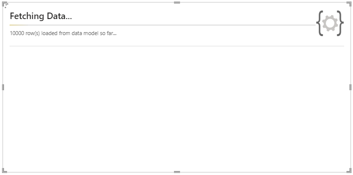 Отключение Show Data Loading Notes упрощает экран состояния загрузки дополнительных данных и может быть удобнее для читателей отчёта. Упрощённый экран загрузки без заметок